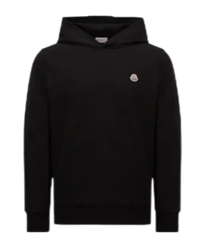 Moncler Black Logo Patch Cotton Hoodie