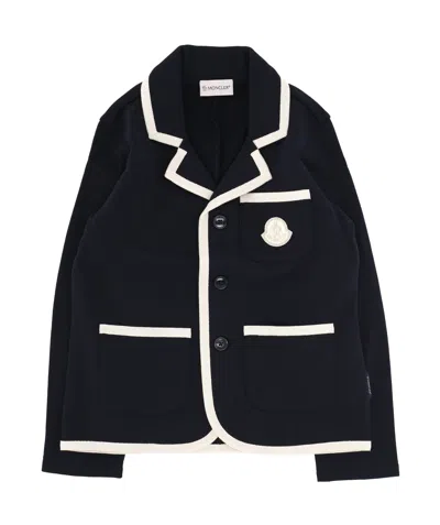 Moncler Long-sleeved Sweater In Blue