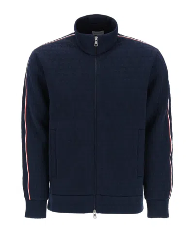 Moncler Long-sleeved Sweater In Blue