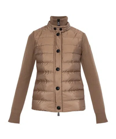 Moncler Long-sleeved Sweater In Brown