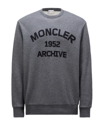 Moncler Long-sleeved Sweater In Gray