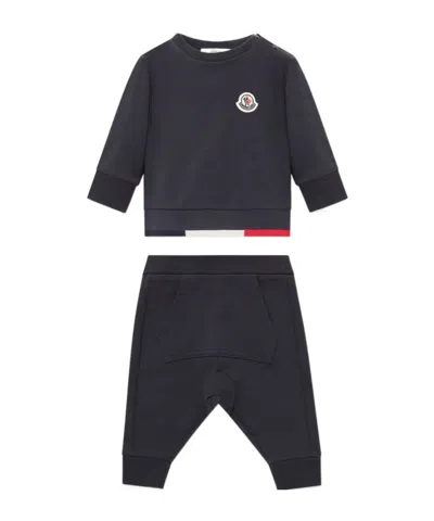 Moncler Long-sleeved Sweater Set In Blue