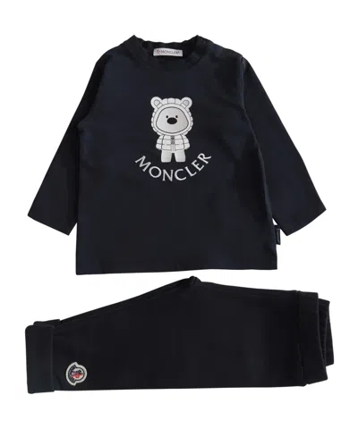 Moncler Long-sleeved Sweater Set In Blue