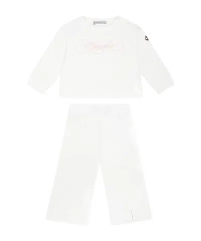 Moncler Long-sleeved Sweater Set In White