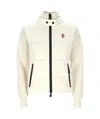 Moncler White Wool Blend Tricot Cardigan In White