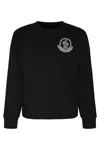 Moncler Logo-patch Crew-neck Cotton Sweatshirt In Black