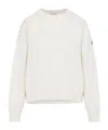 Moncler Crew Neck Sweatshirt Long Sleeves Ribbed Trims In Multi