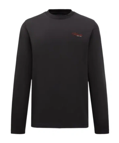 Moncler Long-sleeved T-shirt In Black