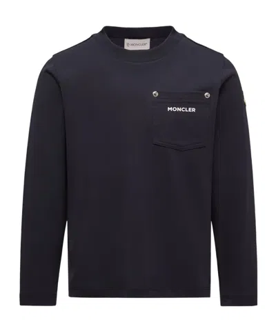 Moncler Long-sleeved T-shirt In Black