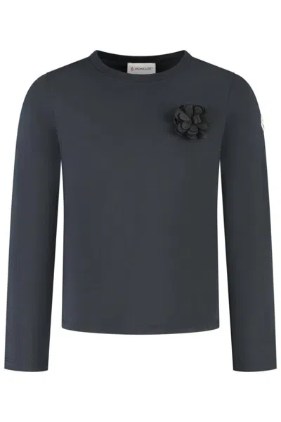 Moncler Long-sleeved T-shirt In Black