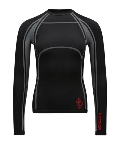 Moncler Long-sleeved T-shirt In Black