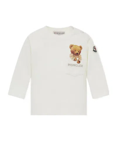 Moncler Kids' Long-sleeved T-shirt In White