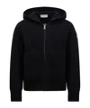 Moncler Long-sleeved Wool Hoodie In Blue