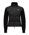 Moncler Grenoble Black Turtleneck Cardigna With Logo Application In Tech Fabric Woman In Black