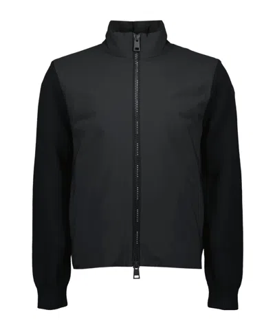 Moncler Long-sleeved Zipper Cardigan In Black