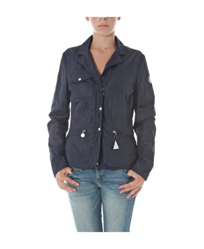 Moncler Long-sleeved Zipper Casual Jacket In Blue
