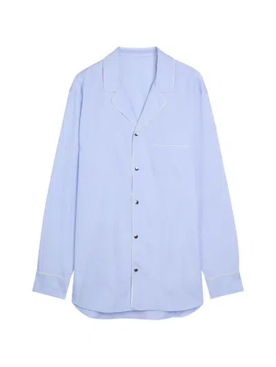 Moncler Long Sleeves Pocket Shirt In Blue