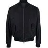 Moncler Long Sleeves Ribbed Collar Jacket In Blue