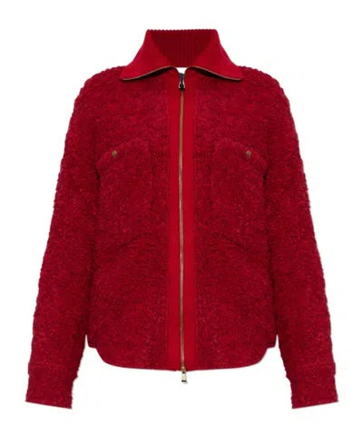Moncler Long-sleeve Cardigan In Red