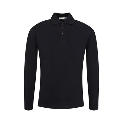 Pre-owned Moncler Long-sleeve Polo 'blue' | Men's Size S