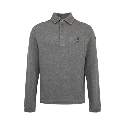 Pre-owned Moncler Long-sleeve Polo 'dark Grey' | Men's Size L