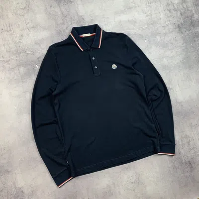 Pre-owned Moncler Longsleeve Polo Maglia Manica Lunga In Navy