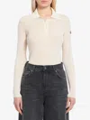 Moncler Longsleeve Polo Shirt In White