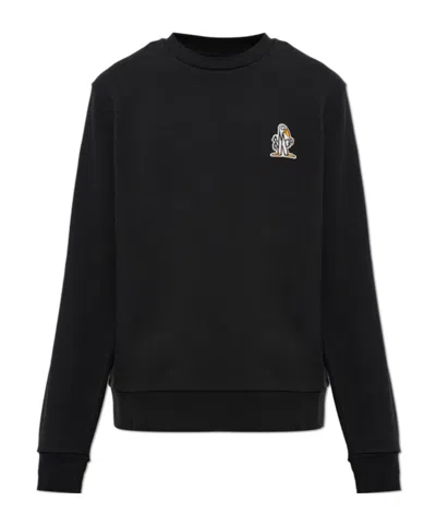 Moncler Long-sleeve Crew Neck Sweatshirt In Black