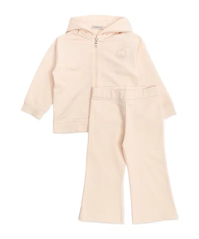 Moncler Long-sleeved Sweatshirt And Trousers In Pink