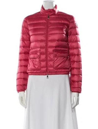 Pre-owned Moncler Longue Saison Nylon Down Jacket In Red