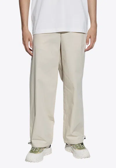 Moncler Loose-fit Casual Pants In Cream