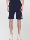 Moncler Loose Fit Cotton Bermuda Shorts In Blue
