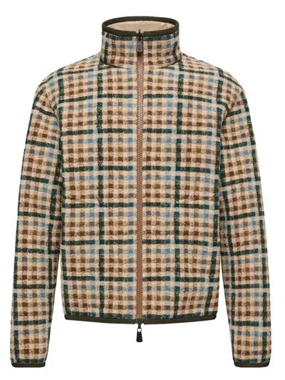 Moncler Loose-fit Reversible Teddy Polo Jacket With Rainwear Inserts In Multi