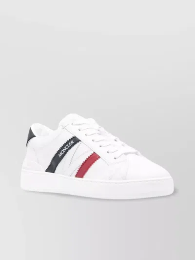 MONCLER LOW LEATHER SNEAKERS WITH CONTRASTING HEEL