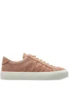 Moncler Sneaker Monaco2 Low Top Nude Suede In Pink