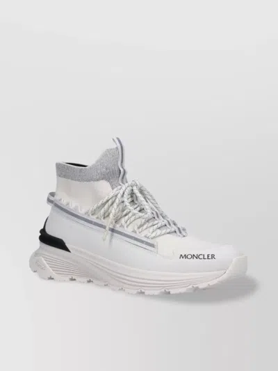 Moncler Low Top Sneakers Collar Sock-like In White