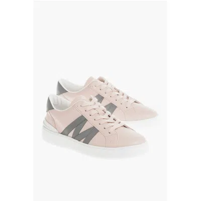 Moncler Low-top Vegan Leather Monaco Sneakers In Pink