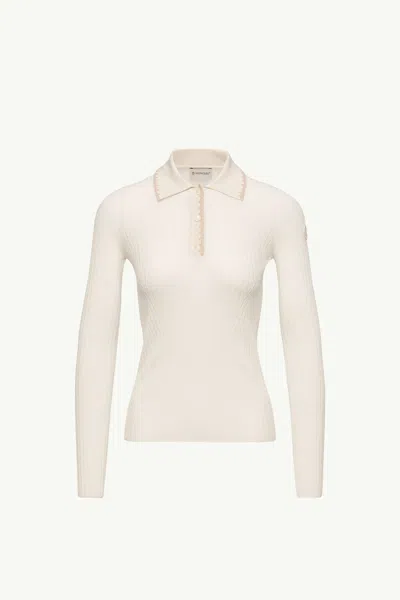 Moncler Ls Polo In White