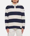 Moncler Long Sleeve Striped Rugby Shirt In Multicolour