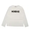 Moncler Boy's Logo Graphic-print Long-sleeve T-shirt In Neutral
