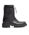 Moncler Kickstream Rubber Wellington Ankle Boots In Black