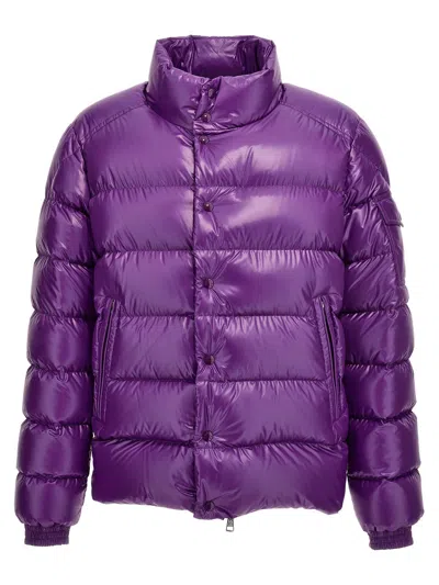 Moncler Lule High Neck Zip-up Padded Jacket In Purple