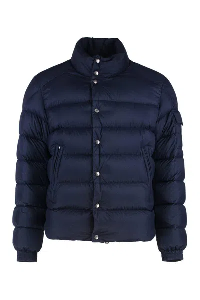Moncler Lule Button-up Puffer Jacket In Blue