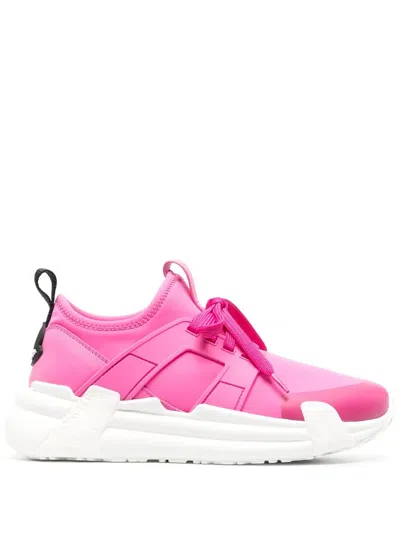 Moncler Lunarove Neoprene Low-top Sneakers In Purple