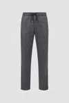 Moncler Logo Patch Drawstring Pants In Gray