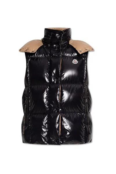 Moncler Luzule Hooded Down Vest In Black