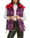 Moncler Luzule Logo-patch Padded Gilet In Purple