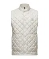 Moncler Lycope Diamond-quilted Down Vest In Neutral
