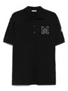 Moncler Polo En Piqué De Coton À Monogramme In Black