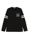 Moncler Long Sleeve Varsity Tee In Black